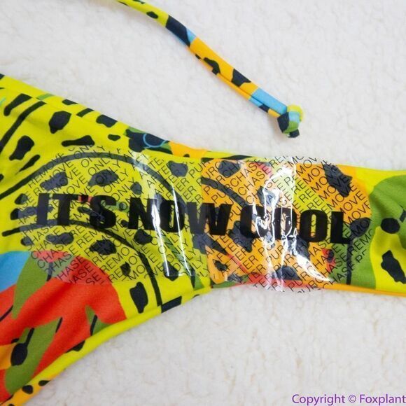 NEW It’s Now‎ Cool square top string bottom bikini in bananas, M - Picture 11 of 16